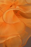 Orange Sexy Formal Solid Patchwork O Neck One Step Skirt Dresses