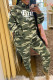 Camouflage Casual Camouflage Print Letter Hooded Collar Long Sleeve Two Pieces