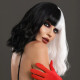 Black White Casual Daily Party Patchwork Contrast Wigs