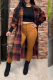 Burgundy Street Plaid Patchwork Turndown Collar Shirt Dress Dresses