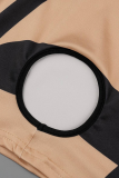 Apricot Street Solid Hollowed Out Half A Turtleneck Sleeveless Two Pieces