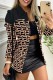 Khaki Casual Print Patchwork Turndown Collar Outerwear