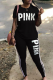 Black Casual Street Print Basic O Neck Short Sleeve Two Pieces