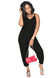 Black Bandage Backless Solid Fashion sexy Jumpsuits & Rompers