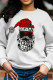 White Daily Vintage Santa Claus Patchwork Letter Tops