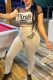 Grey Casual Print Mesh O Neck Short Sleeve Two Pieces