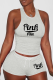 Light Gray Sexy Print Patchwork U Neck Sleeveless Two Pieces