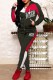 Army Green Casual Print Letter Hooded Collar Long Sleeve Two Pieces