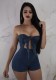 Blue Bandage Backless Solid Fashion sexy Jumpsuits & Rompers