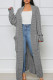 Grey Casual Solid Patchwork Outerwear