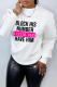 White Casual Street Print Patchwork Letter O Neck Tops
