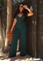 Army Green Backless Solid Fashion sexy Jumpsuits & Rompers