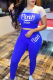 Blue Casual Print Mesh O Neck Short Sleeve Two Pieces