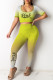 Yellow Fashion Casual Gradual Change Letter Print Basic O Neck Short Sleeve Two Pieces