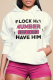 White Street Print Letter Hooded Collar Tops