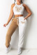 Milky Casual Sportswear Letter Print Patchwork O Neck Sleeveless Two Pieces