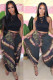 Black Elastic Fly Mid Print Skinny Pants Bottoms