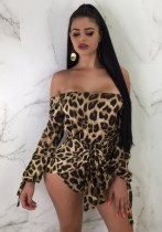 As Show as picture Bandage Backless Leopard Patchwork Fashion sexy Bodysuits