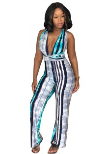 As Show as picture Bandage Backless Print Fashion sexy Jumpsuits & Rompers