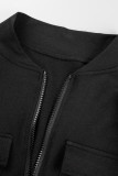 Pink Casual Solid Patchwork Zipper Collar Long Sleeve Two Pieces