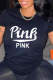 Black Sweet Print Pullovers O Neck T-Shirts