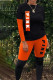 Orange Street Print pencil Long Sleeve Two Pieces