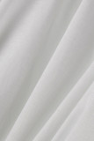 White Elegant Solid Patchwork Off the Shoulder Evening Dress Dresses