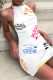 White Fashion Sexy Letter Print Backless Strap Design Halter Sleeveless Dress