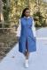 Blue adult Sexy Fashion Ruffled Sleeve Long Sleeves Turndown Collar A-Line Mid-Calf Character S
