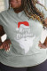 Grey Street Vintage Print Letter O Neck T-Shirts