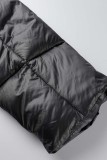 Black Casual Solid Basic V Neck Outerwear