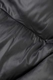 Black Casual Solid Basic V Neck Outerwear