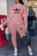 Pink Casual Print Letter Hooded Collar Long Sleeve Two Pieces