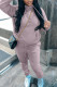 Silver Gray Casual Solid Patchwork Hooded Collar Long Sleeve Two Pieces