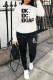 Black And White Casual Street Print Patchwork O Neck Long Sleeve Two Pieces