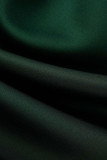 Ink Green Celebrities Elegant Solid Patchwork Square Collar One Step Skirt Dresses