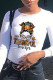 White Street Vintage Print Patchwork O Neck Tops