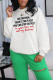 White Street Daily Print Patchwork Letter O Neck Tops