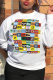White Street Sportswear Print Patchwork O Neck Tops