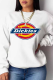 White Street Sportswear Print Patchwork Letter O Neck Tops