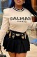 White Street Print Letter O Neck Tops