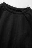 Grey Casual Solid Patchwork O Neck Long Sleeve Two Pieces