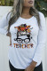 White Casual Street Solid Patchwork Letter O Neck Tops