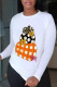 White Street Vintage Print Patchwork O Neck Tops