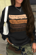 Black Street Vintage Print Patchwork Letter O Neck Tops