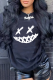 Black Casual Street Print Patchwork O Neck Tops