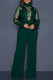 Army Green Fashion Sexy Patchwork Sequins See-through Turtleneck Regular Jumpsuits