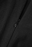 Black Sexy Solid Patchwork Half A Turtleneck Skinny Jumpsuits