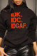 Black Orange Casual Letter Print Patchwork Basic Hooded Collar Tops
