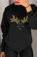 Black Casual Solid Patchwork Hot Drill O Neck Tops